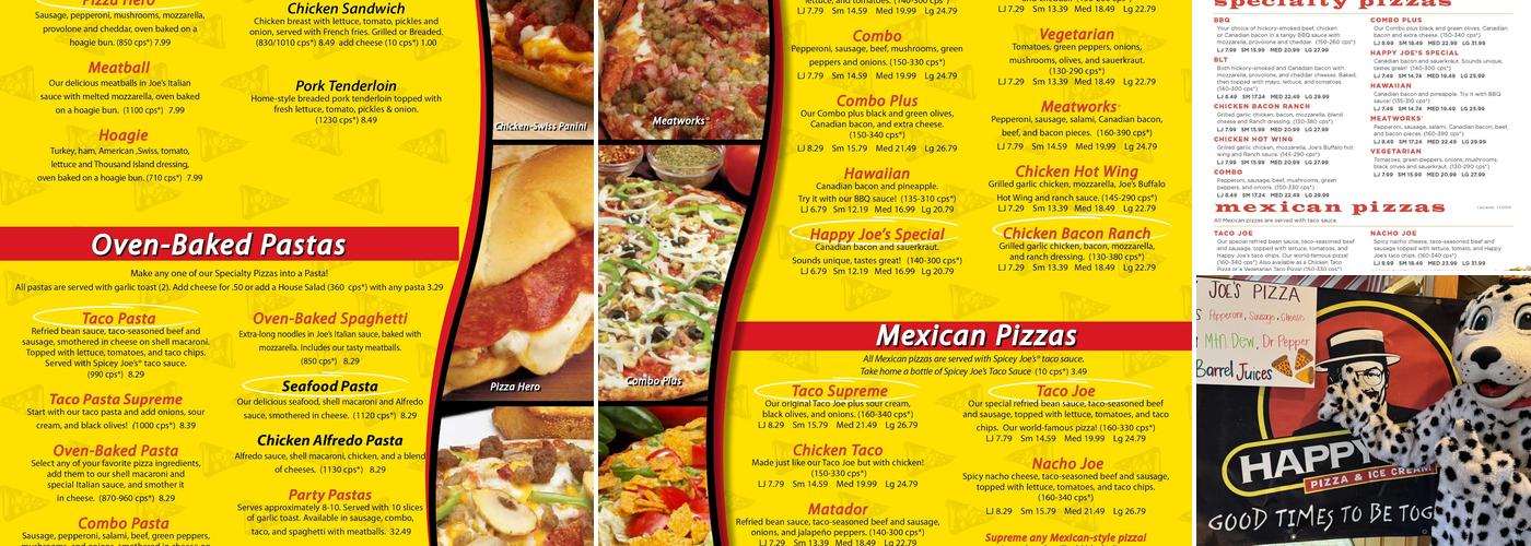 Happy Joe's Pizza & Ice Cream - Lancaster Menu