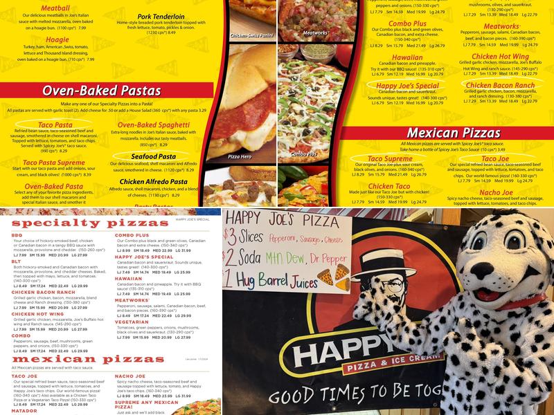 Happy Joe's Pizza & Ice Cream - Lancaster Menu