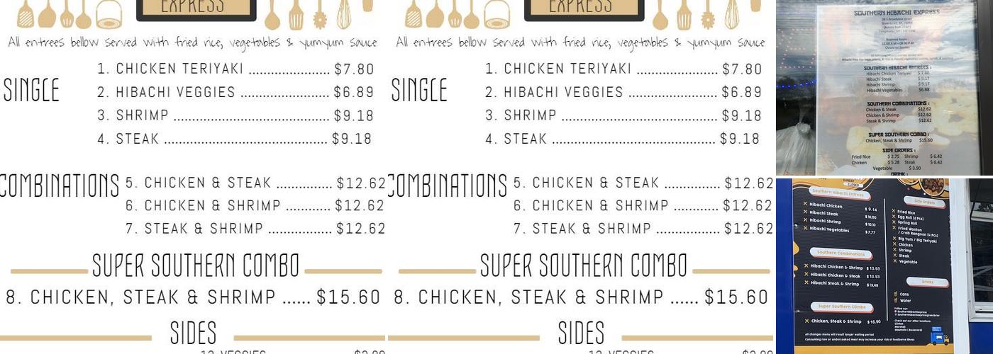 Southern Hibachi Express Menu