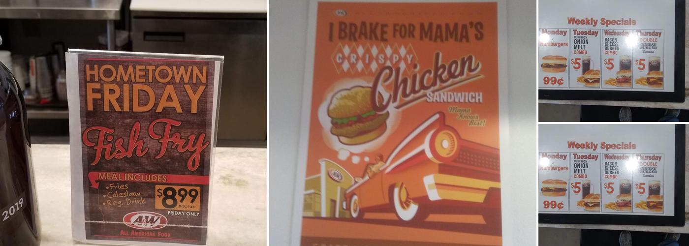 Platteville A&W Menu