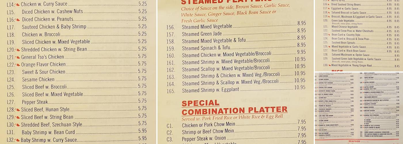 Lucky Dragon Chinese Restaurant Menu