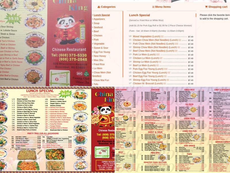 China King Menu