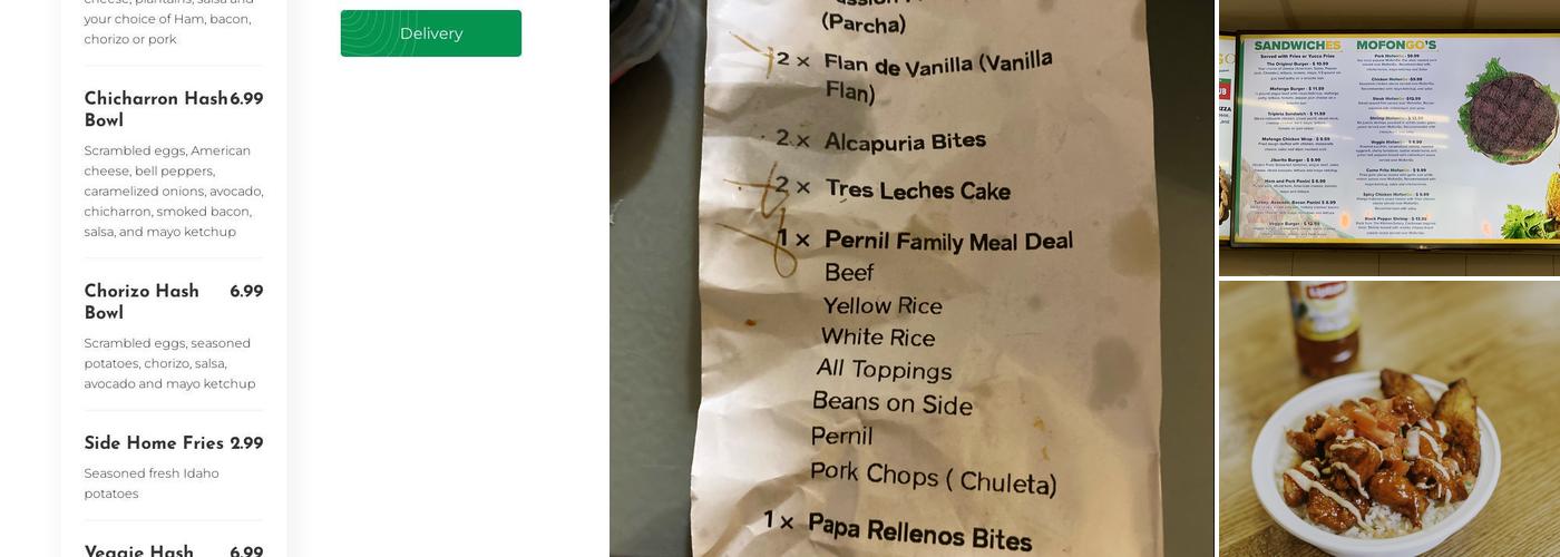 Mofongo Restaurant Menu