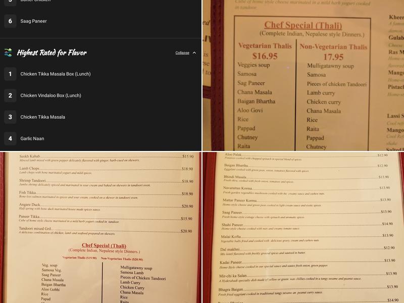 Himalaya Restaurant Menu