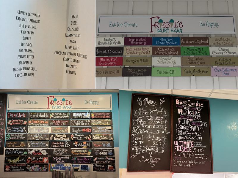 Frisbie's Dairy Barn Menu