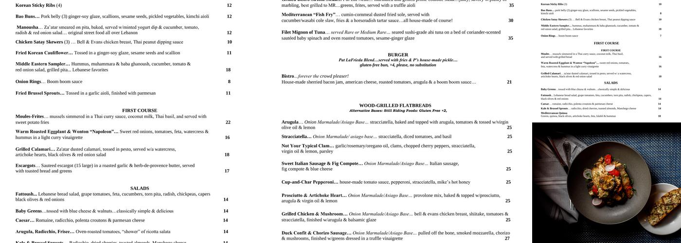 Arugula Bistro Menu