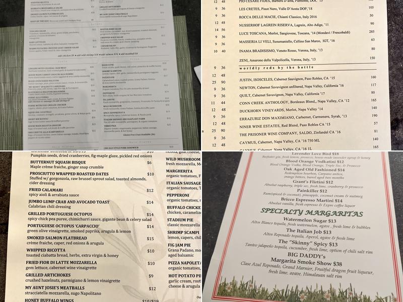 Restaurant Bricco Menu