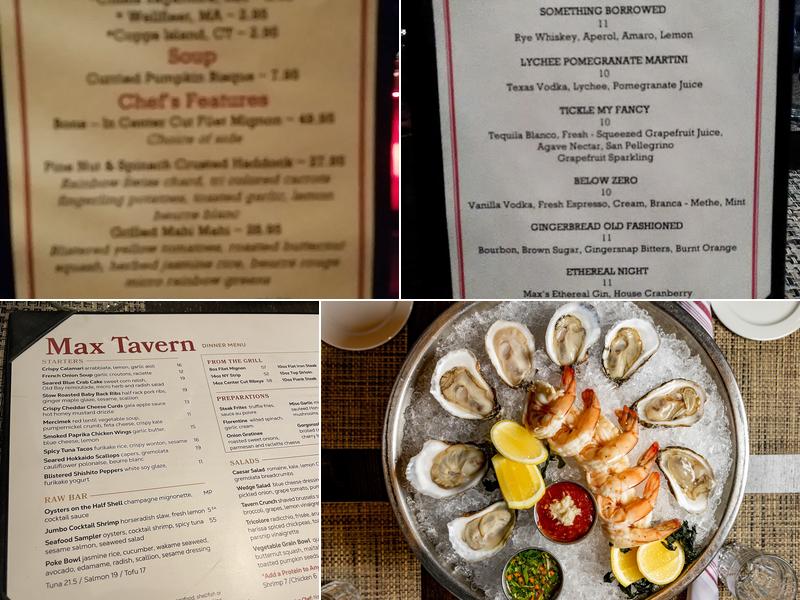 Max's Tavern Menu