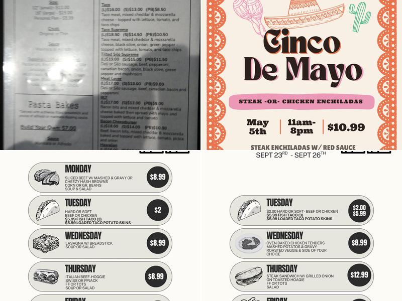 Tilted Silo Bar & Grill - Millennium Banquet Hall Menu