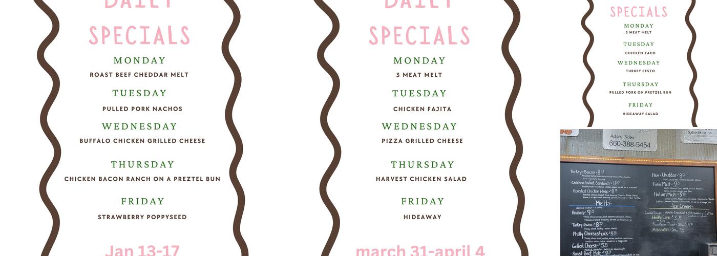 Bradshaw's Bistro & Coffee Menu