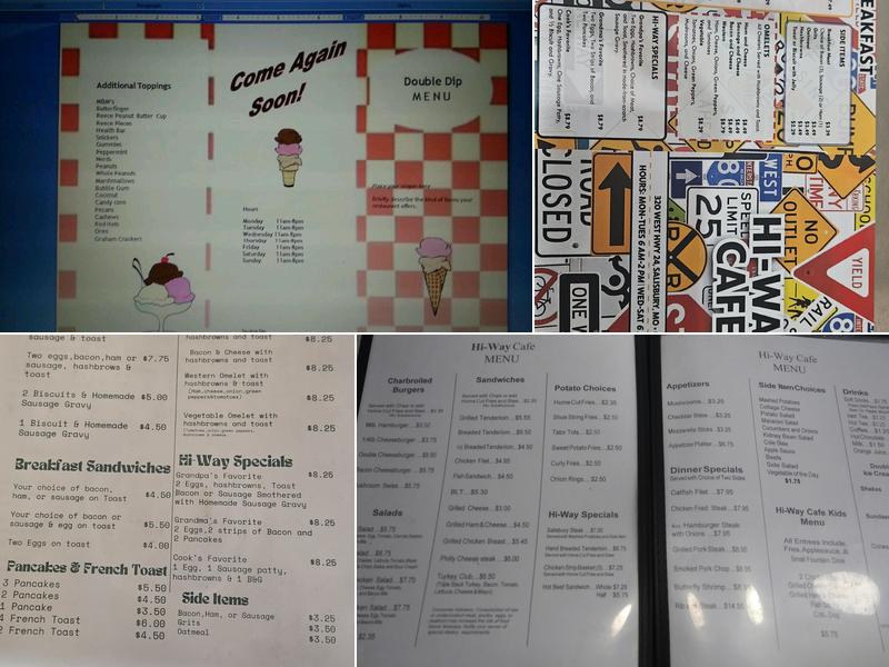 Hi-way cafe Menu