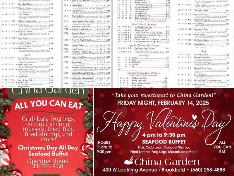 China Garden Restaurant Menu