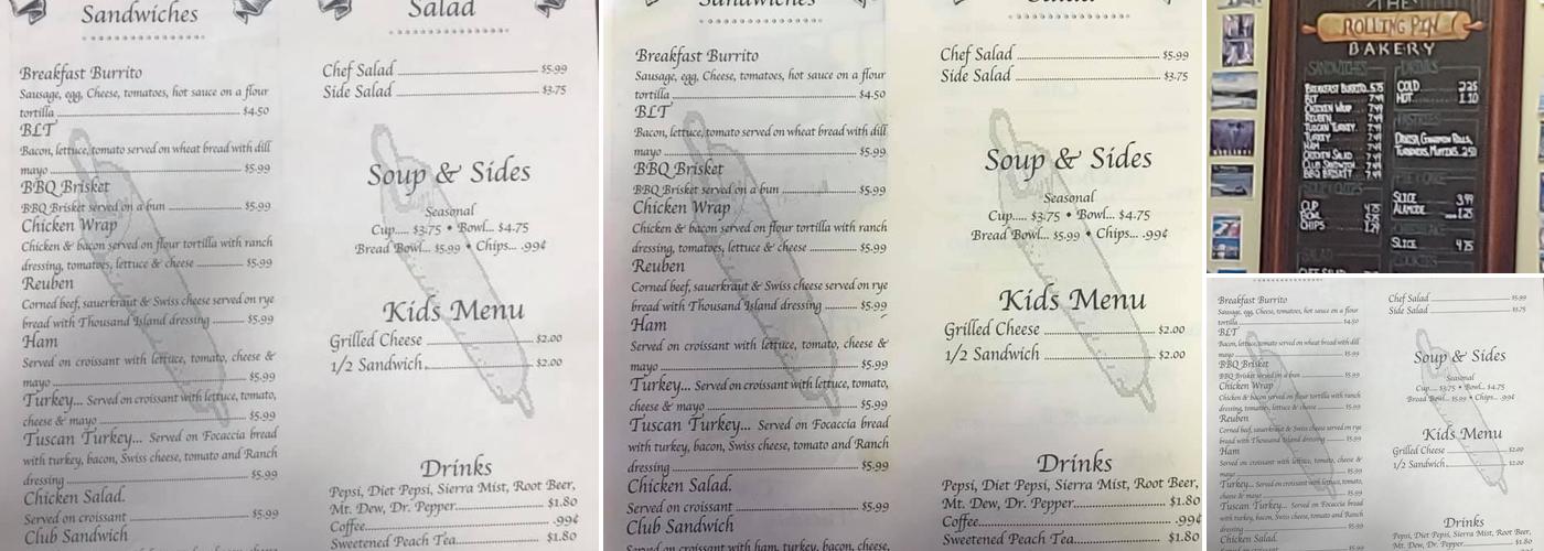 Rolling Pin Menu