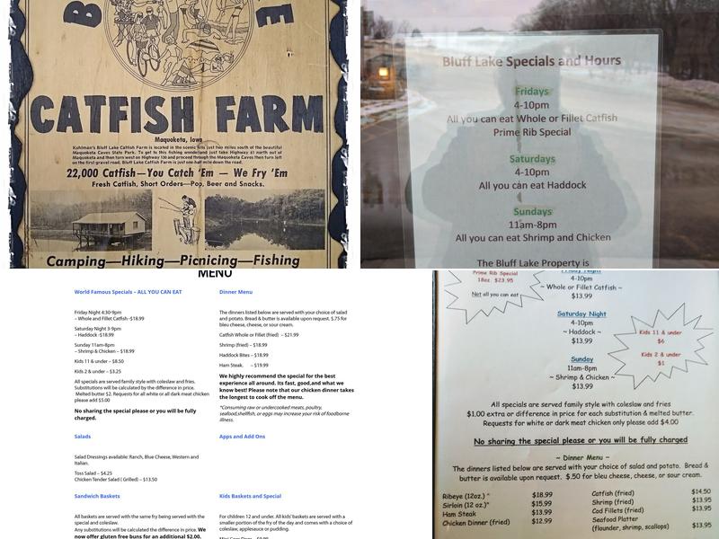 Bluff Lake Catfish Farm Menu