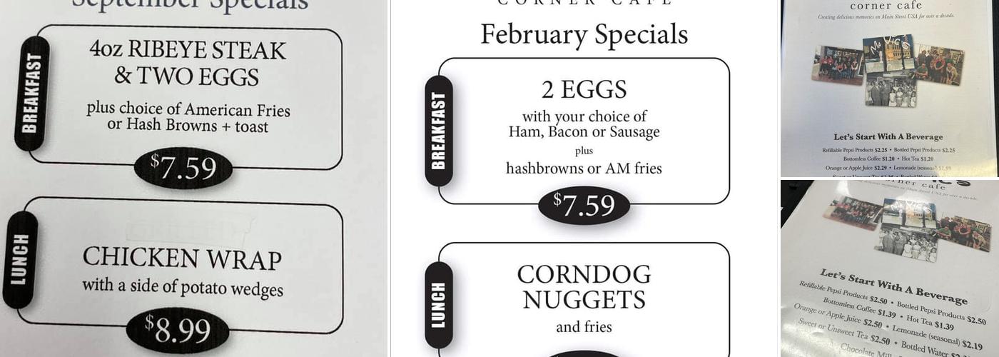 Ma Vic's Corner Cafe Menu