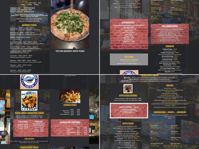 Rumbleseat Bar & Grille Menu