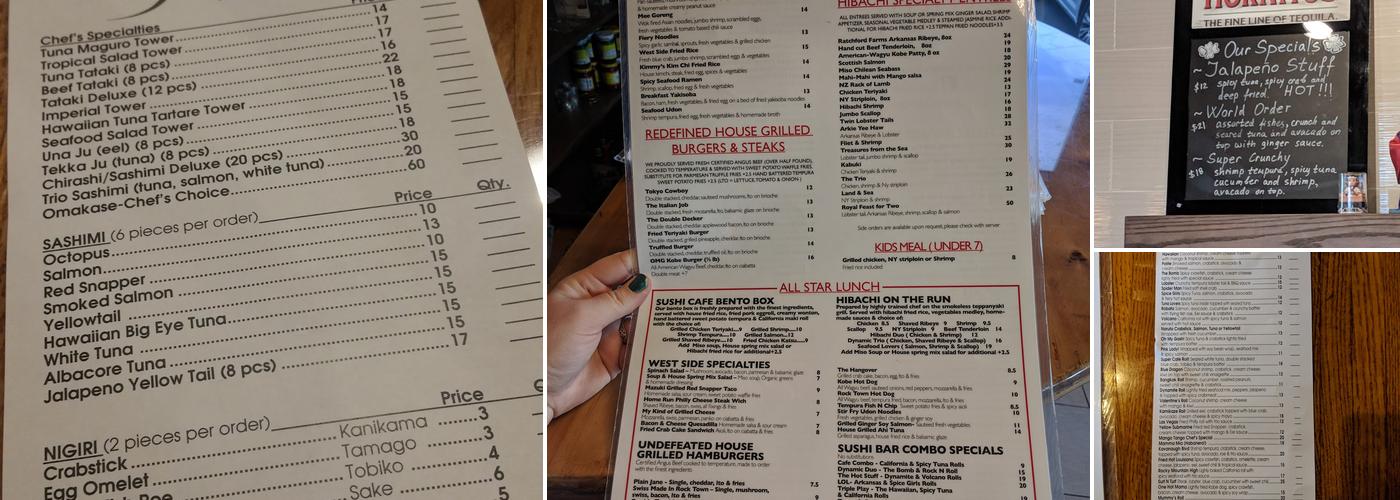 Sushi Cafe West Menu