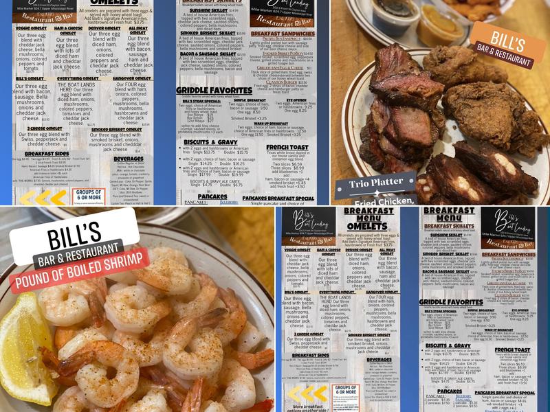 Bill's Boat Landing Menu