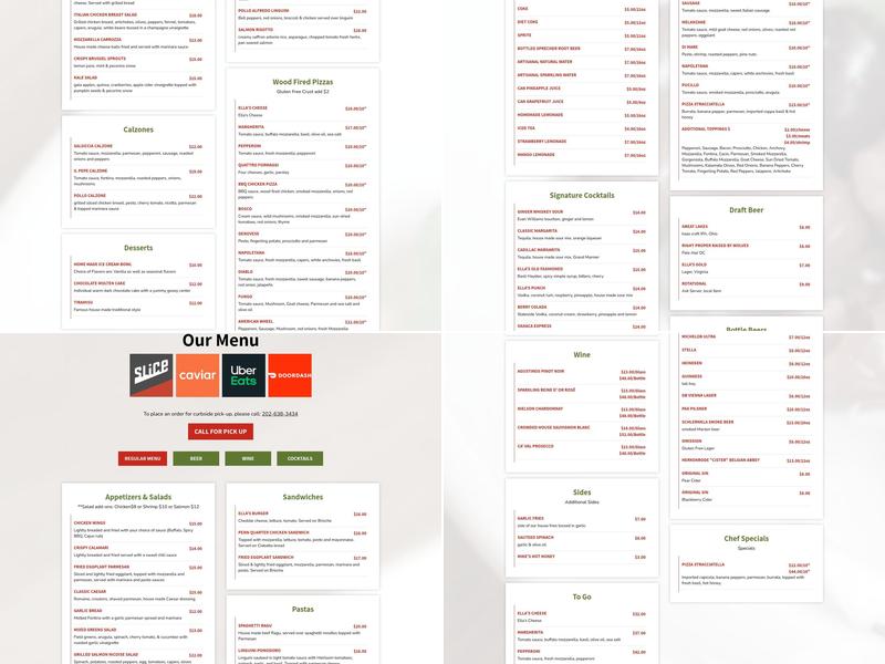 Ella's Wood Fired Kitchen Menu