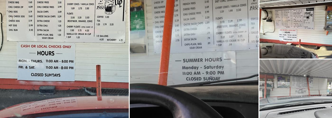 Mugs-Up Drive In Menu