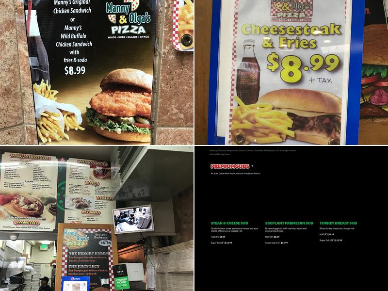 Manny & Olga's Pizza Menu