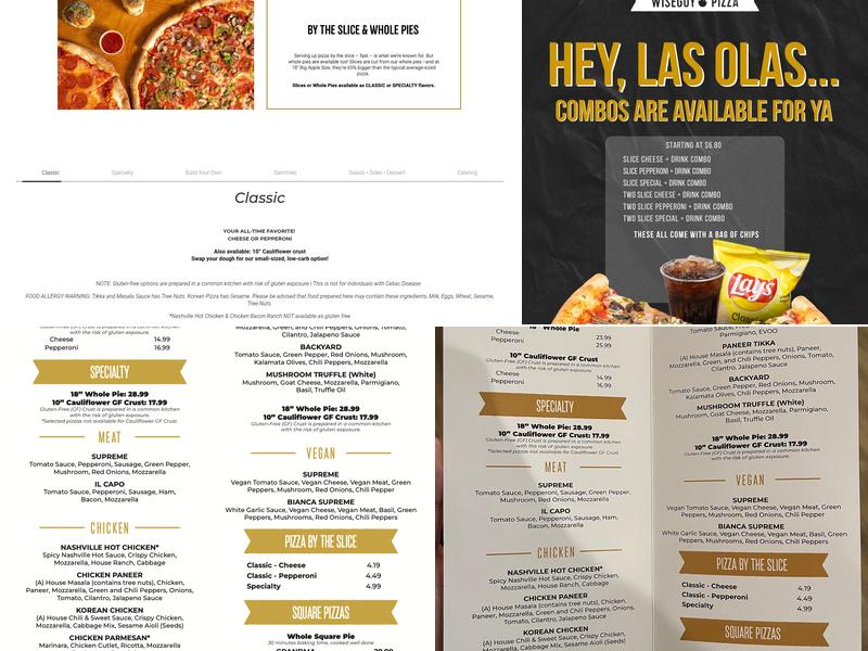 Wiseguy Pizza Menu