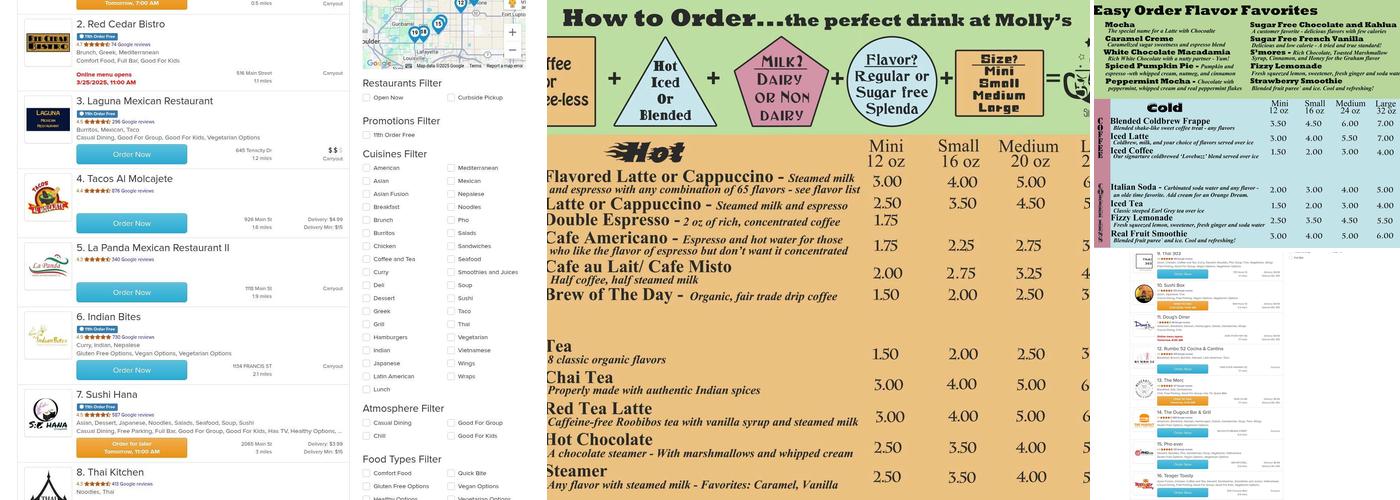 Molly's Mountaintop Coffee Menu