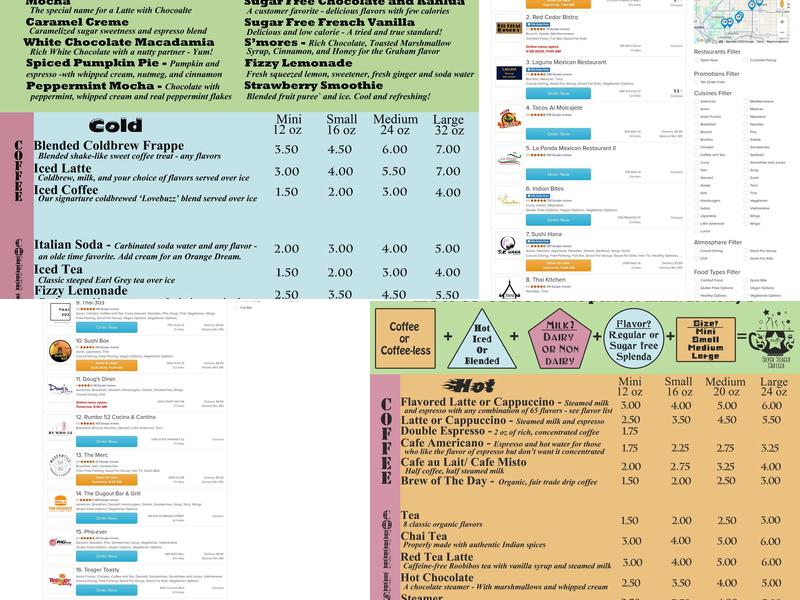 Molly's Mountaintop Coffee Menu