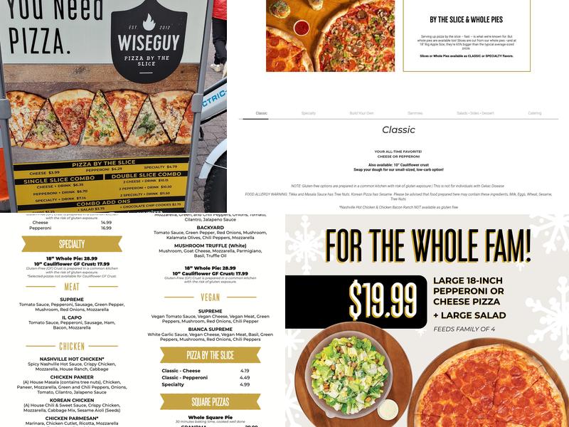 Wiseguy Pizza Menu