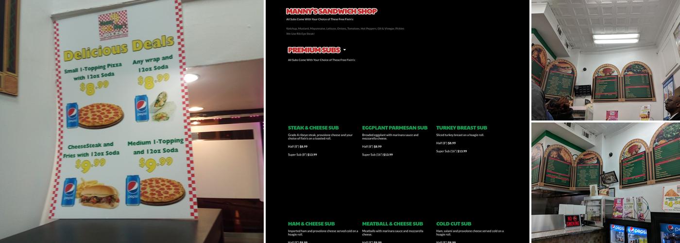 Manny & Olga's Pizza Menu