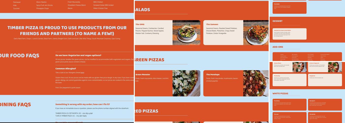 Timber Pizza Co. Petworth Menu