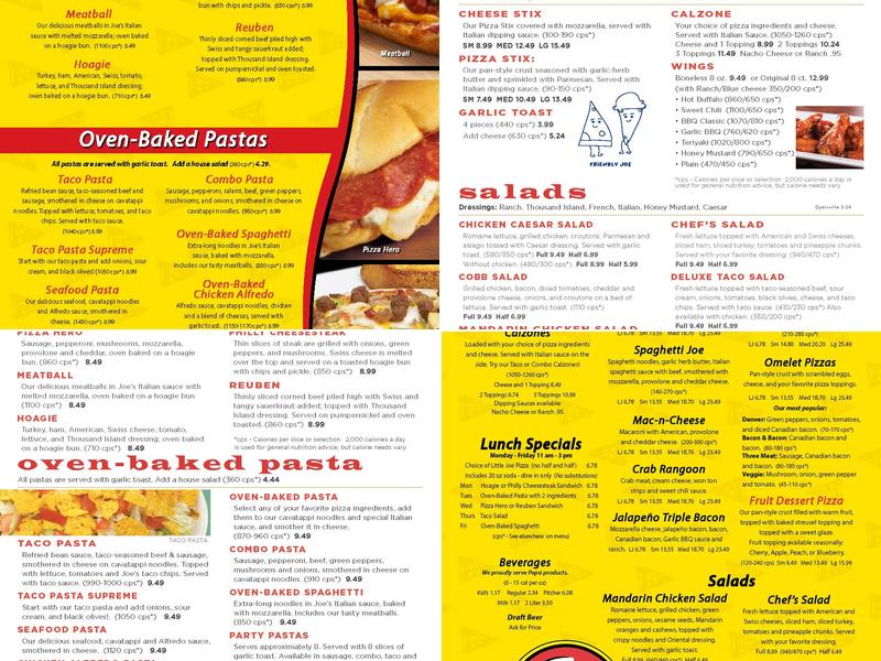 Happy Joe's Pizza & Ice Cream - Dyersville Menu