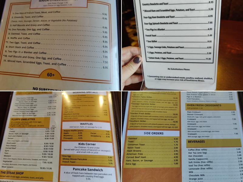 Sunshine Family Restaurant West Menu