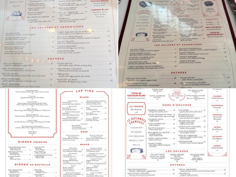 Le Diplomate Menu