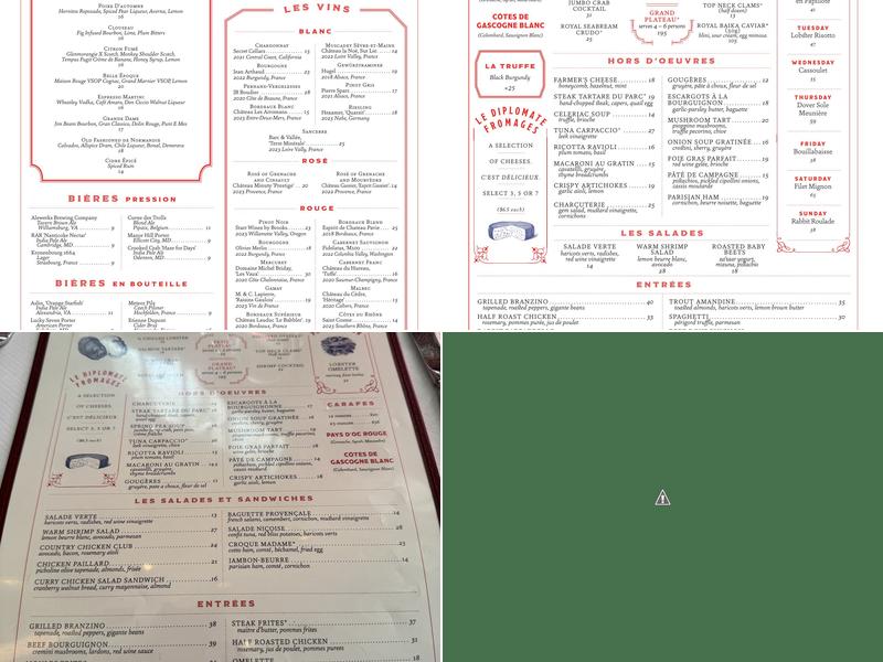 Le Diplomate Menu