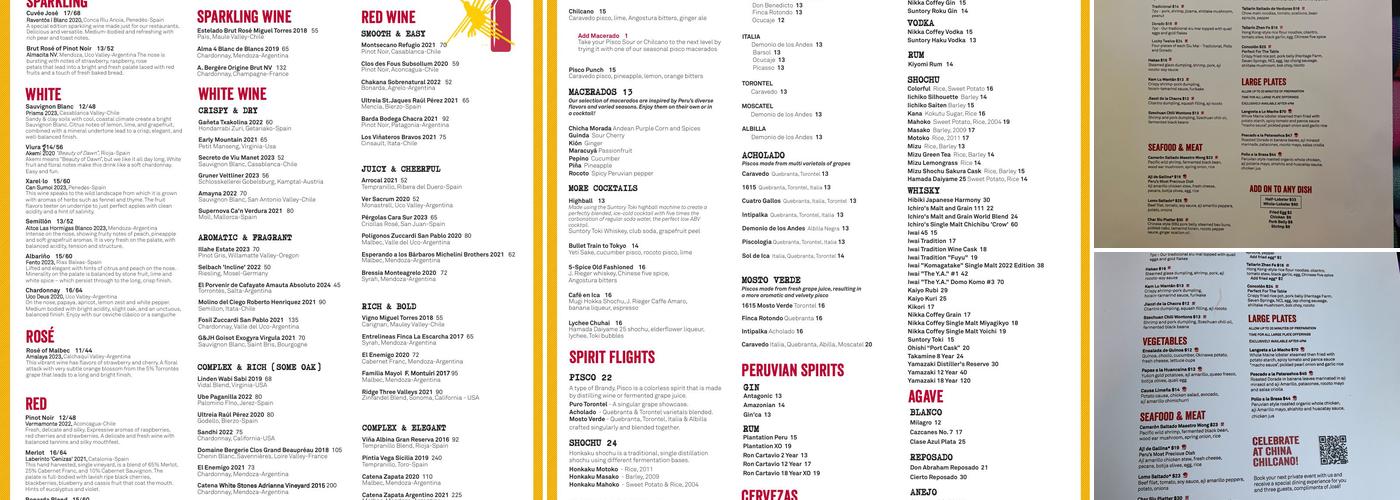 China Chilcano by José Andrés Menu