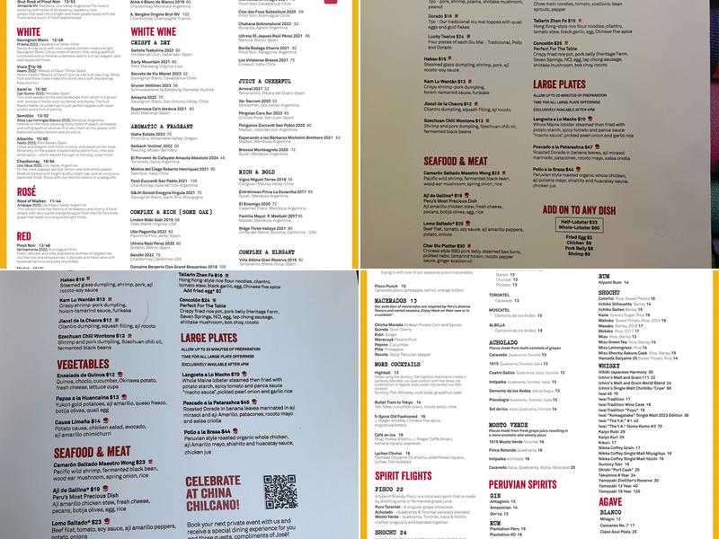 China Chilcano by José Andrés Menu