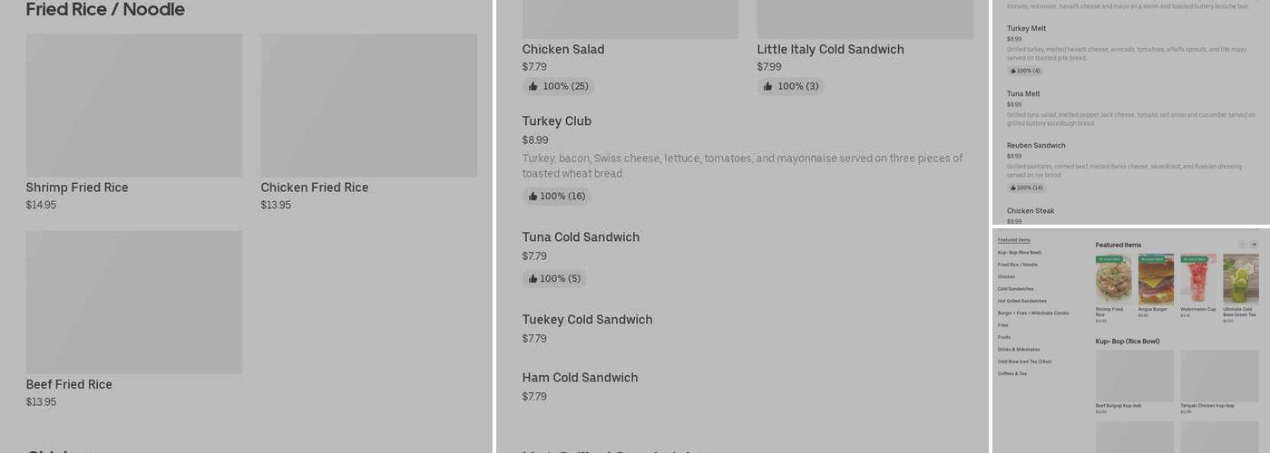 Cornerstone Cafe Menu