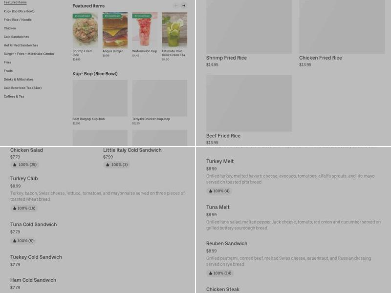 Cornerstone Cafe Menu