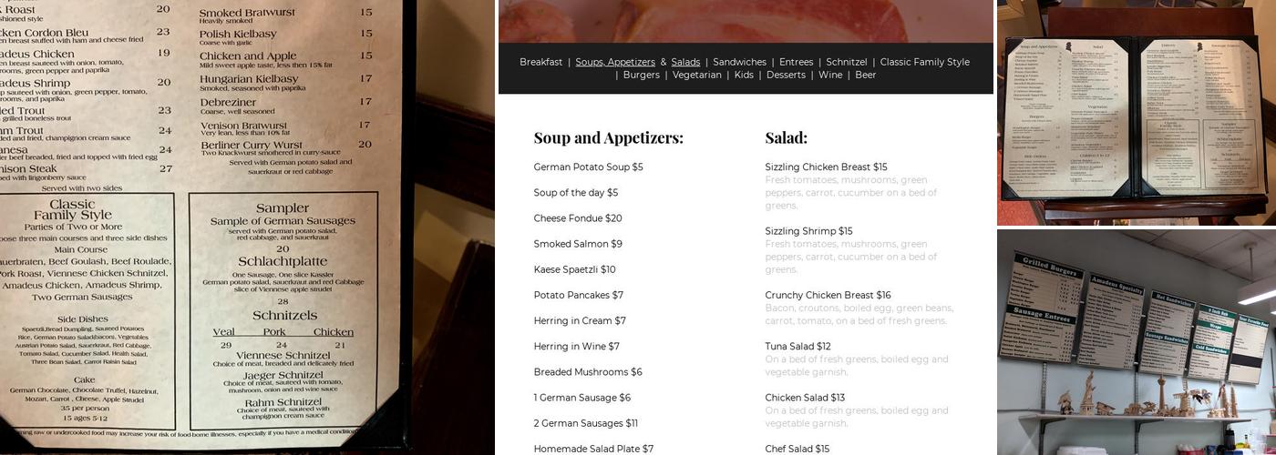 Café Mozart Menu