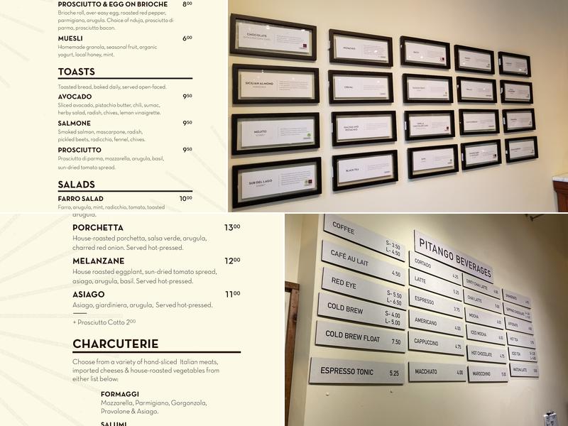 Pitango Gelato & Cafe, Adams Morgan Menu