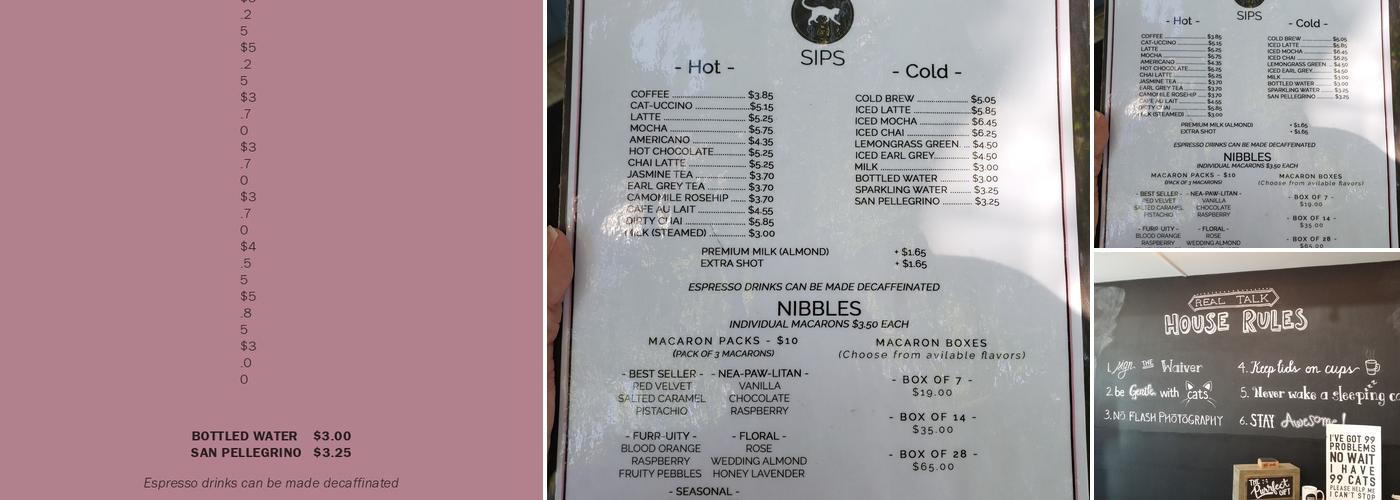 Crumbs & Whiskers | Kitten & Cat Cafe. Menu