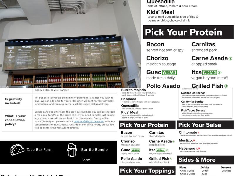 District Taco Menu