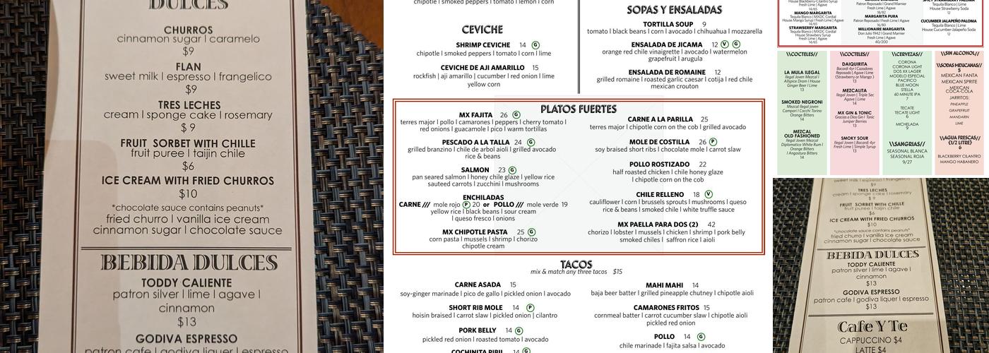 MXDC Cocina Mexicana | By Chef Todd English Menu