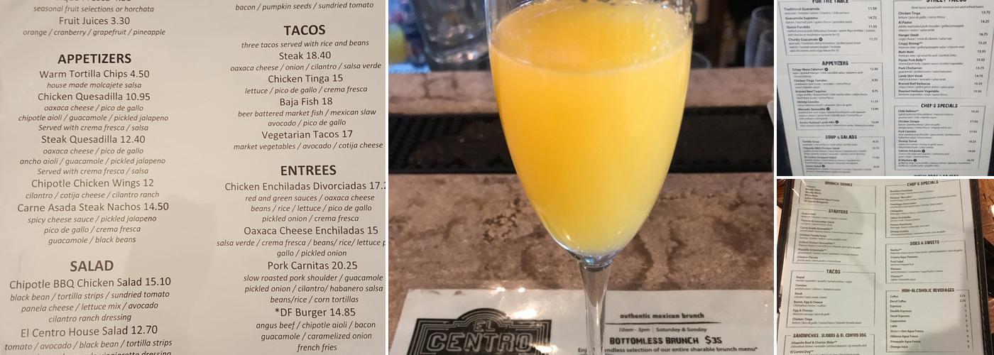 El Centro Menu