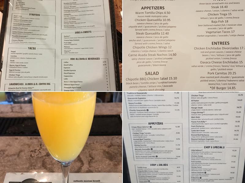 El Centro Menu