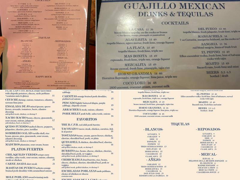 Guajillo Menu