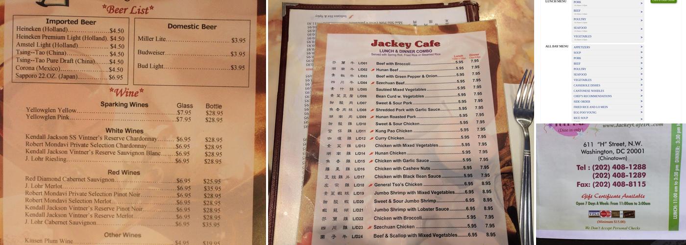 Jackey Cafe Menu