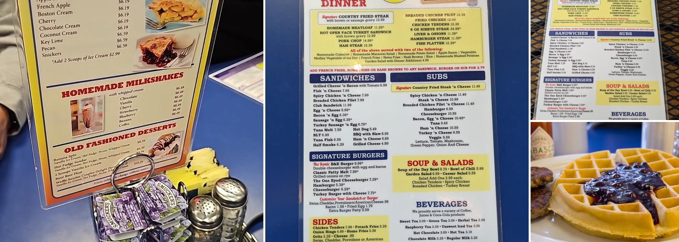 Bob & Edith's Diner Menu