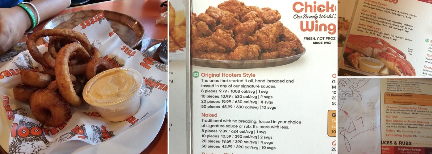 Hooters Menu
